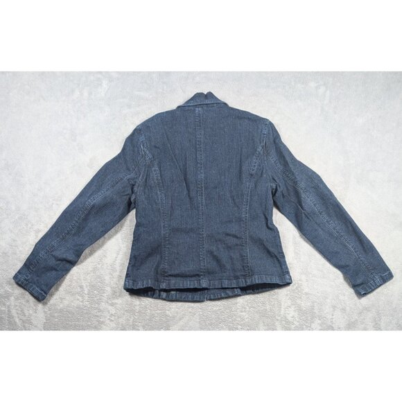 Lauren Jean Co Ralph Lauren Denim Jacket Womens Size Medium Petite Blue Classic - Picture 8 of 8